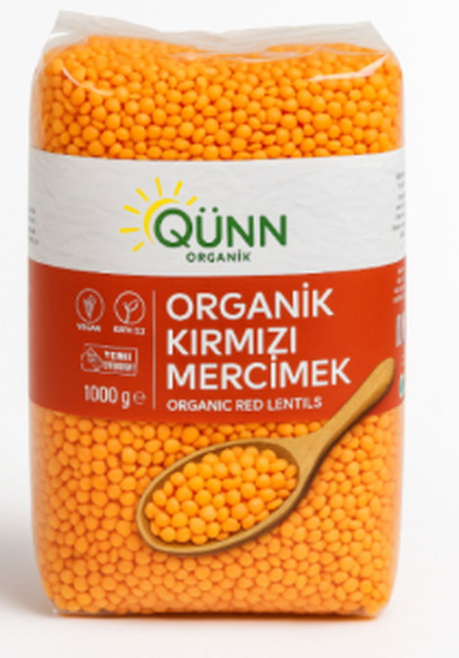 QÜNN ORGANIK KIRMIZI MERCİMEK  1000GR